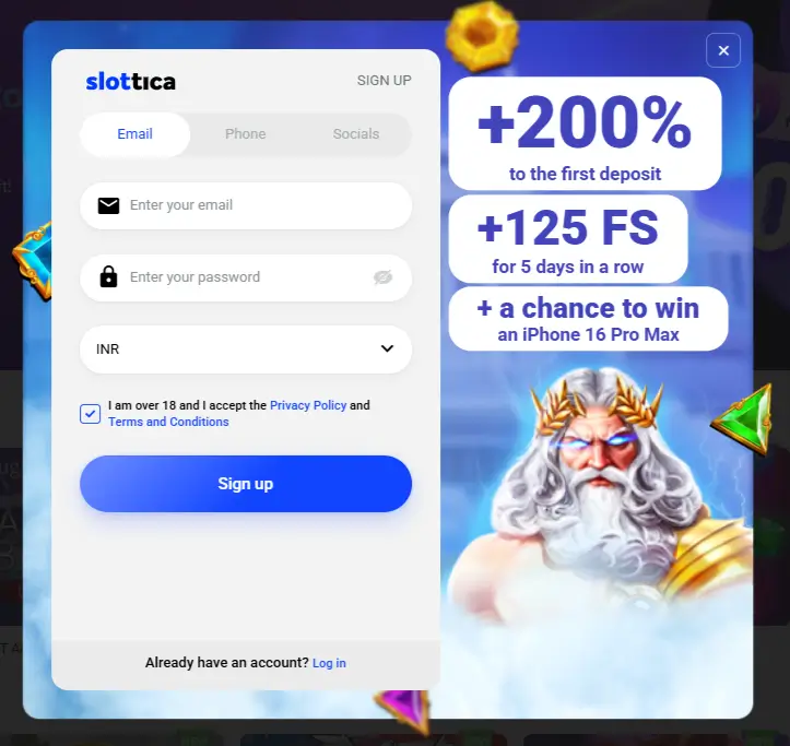slottica sign up